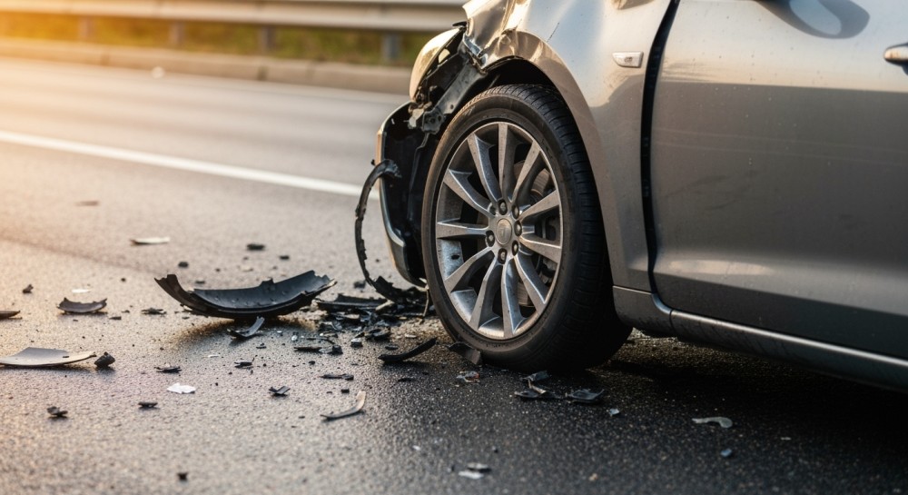 Motocyklista „wystrzelił” w powietrze w wypadku przy Nowohuckiej